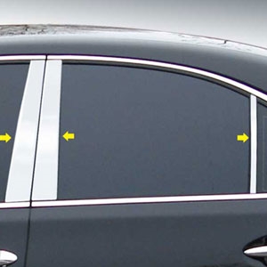 Lexus LS Chrome Pillar Post Trim, 2007, 2008, 2009, 2010, 2011, 2012