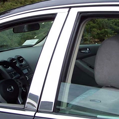 Nissan Altima Sedan Stainless Steel Pillar Post Trim, 2007, 2008, 2009, 2010, 2011, 2012