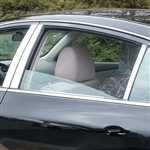 Nissan Altima Sedan Stainless Steel Pillar Post Trim, 6pc. Set, 2007, 2008, 2009, 2010, 2011, 2012