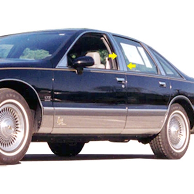 Chevrolet Caprice 4pc Chrome Pillar Post Trim, 1991, 1992, 1993, 1994, 1995, 1996, 1997