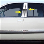 Buick Roadmaster Sedan Chrome Pillar Post Trim, 4pc  1992, 1993, 1994, 1995, 1996, 1997