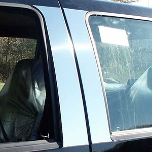 Ford Super Duty Crew Cab Chrome Pillar Post Trim, 1999, 2000, 2001, 2002, 2003, 2004, 2005, 2006, 2007, 2008, 2009, 2010, 2011, 2012, 2012, 2013, 2014, 2015, 2016