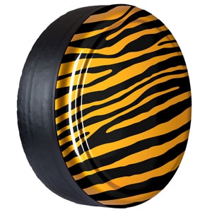 Jeep Wrangler Color Matched with Zebra Print Hard-Rigid Tire Cover for 2007, 2008, 2009, 2010, 2011, 2012, 2013, 2014, 2015, 2016, 2017