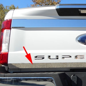 Ford Super Duty Chrome Lower Tailgate Trim, 2017, 2018, 2019, 2020, 2021, 2022