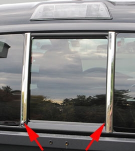 Toyota Tacoma Chrome Rear Window Pillar Trim, 2016, 2017, 2018, 2019, 2020, 2021, 2022, 2023