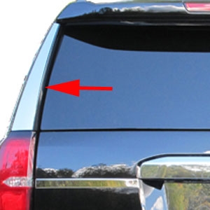 GMC Yukon Chrome Rear Window Pillar Trim, 2015, 2016, 2017, 2018, 2019, 2020