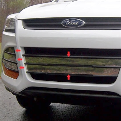 Ford Escape Chrome Grille and Vent Cover Trim, 8pc set, 2013, 2014, 2015, 2016