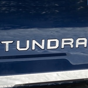 Toyota Tundra Rear Tailgate Chrome Letters, 2014, 2015, 2016, 2017, 2018, 2019, 2020, 2021