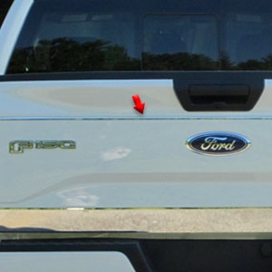 Ford F150 Chrome Upper Tailgate Insert Trim, 2015, 2016, 2017, 2018, 2019, 2020