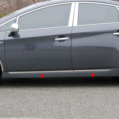 Toyota Prius Chrome Rocker Panel Trim (lower door), 2010, 2011, 2012, 2013, 2014, 2015