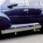 Chrysler PT Cruiser Chrome Rocker Panels, 2001, 2002, 2003, 2004, 2005, 2006, 2007, 2008, 2009, 2010