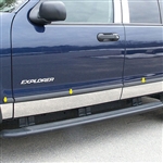 Ford Explorer Chrome Rocker Panel Trim (fits without factory fender flares), 2002, 2003, 2004, 2005, 2006, 2007, 2008, 2009, 2010