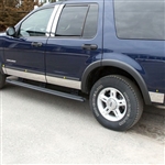 Ford Explorer (with Fender Flares) Chrome Rocker Panel Trim, 8pc 2002, 2003, 2004, 2005