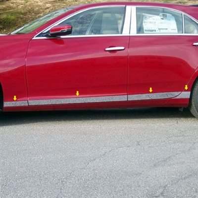 Cadillac CTS Sedan Chrome Rocker Panel Trim (lower door), 2014, 2015, 2016, 2017, 2018, 2019