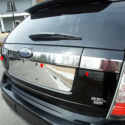 Ford Edge Chrome Trunk Accent Trim, 3pc. Set,  2007, 2008, 2009, 2010, 2011, 2012, 2013, 2014