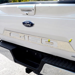 Ford F150 Chrome Lower Tailgate Accent Trim (top half), 2018, 2019, 2020