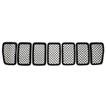 Jeep Cherokee Gloss Black Grille Overlay, 7pc  2019, 2020, 2021, 2022, 2023