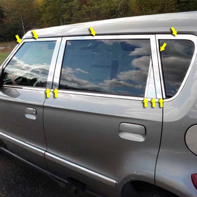 Kia Soul Chrome Window Trim Package, 20pc 2010, 2011, 2012, 2013