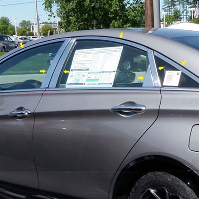 Hyundai Sonata Chrome Window Trim Package, 2011, 2012, 2013, 2014