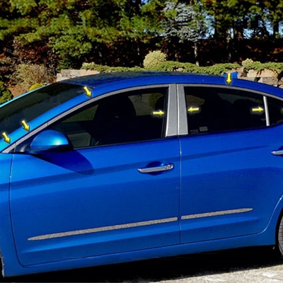 Hyundai Elantra Chrome Window Trim Package, 2017, 2018, 2019, 2020