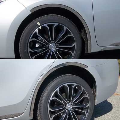 Toyota Corolla Chrome Fender Well Trim, 4pc  2014, 2015, 2016, 2017, 2018, 2019