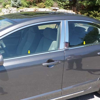 Honda Civic Chrome Window Sill Trim, 4pc  2006, 2007, 2008, 2009, 2010