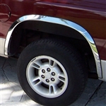 Dodge Dakota Chrome Wheel Well Fender Trim, 4pc 1997, 1998, 1999, 2000, 2001, 2002, 2003, 2004