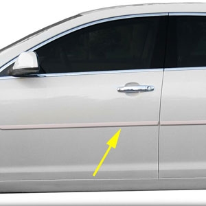 Chevrolet Malibu Painted Body Side Moldings, 2008, 2009, 2010, 2011, 2012