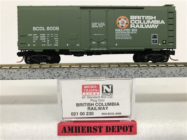 21 00 230 Micro Trains British Columbia Railway #8006 Box Car