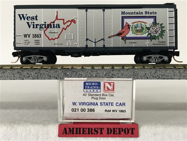 21 00 386 Micro Train West Virginia State Car WV Box Car
