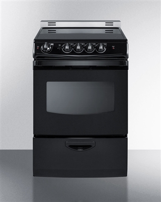 Summit REX243BRT 24" Slide In Electric Range Black