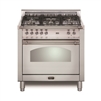 Lofra Dolcevita 30 Inch Range Freestanding Dual Fuel Range  Oven 5 Brass Burners, Convection Stainless Steel Chrome Trim