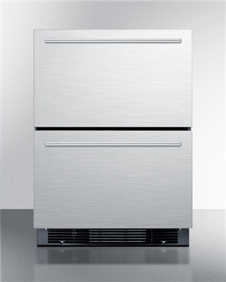 Summit SPRF2D5IM  24" 2 Drawer Refrigerator-Freezer With ice Maker Stainless Steel