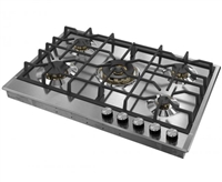 Verona Designer Series VDGCT530FSS 30 Inch Gas Cooktop with 4 Brass Sealed Burners, Continuous Grates Stainless Steel