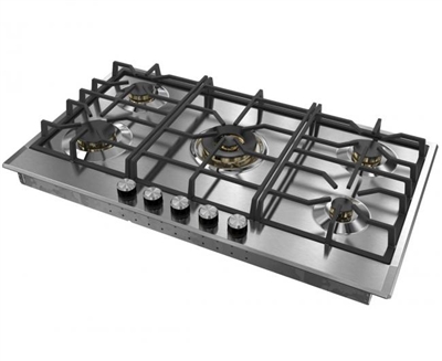 Verona Designer Series VDGCT536FSS 36" Gas Cooktop 5 Sealed Brass Burners Stainless Steel