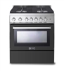 Verona Verona VEFSGG304NE 30" Gas Range Oven 4 Burner Matte Black 30" Gas Range Oven 4 Burner White