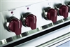 Verona VEKNDEESBU Set of 7 Knobs for Designer Single Oven Electric Range - Burgundy