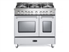 Verona Prestige Series VPFSGG365DW 36" All Gas 5 Burner Double Oven Range Convection White