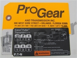 15 Speed Shift Pattern Diagram. Eaton Fuller Transmission P/N: 20468