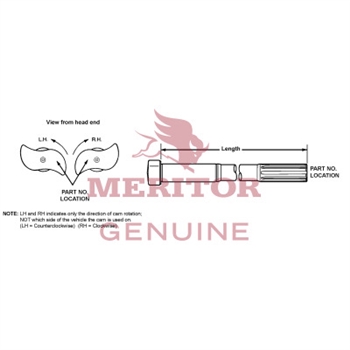 Meritor Camshaft P/N: 2710A105