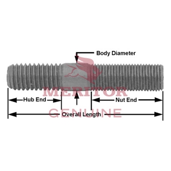 Meritor Stud P/N: 4X1613