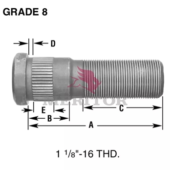 Meritor Stud-L.H. P/N: R001607L