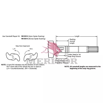 Meritor Camshft 1.50-10 P/N: R607208