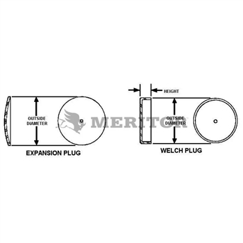 Meritor Plug-Welch P/N: PLWE36-1 or PLWE361