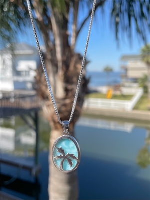 Larimar Palm Tree Pendant