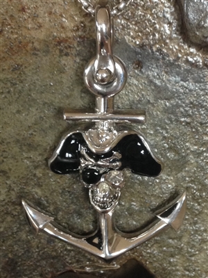 Pirate Skull and Anchor Pendant