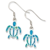 Blue Opal Sea Turtle Earrings