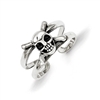 Skull and Crossbones Toe Ring Sterling Silver