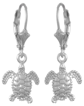 Sterling Silver Sea Turtle Earrings