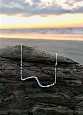 Wavy CZ Necklace